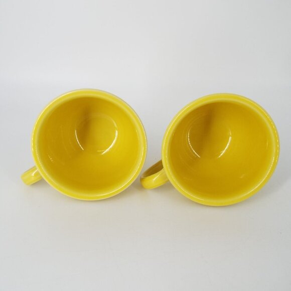 Pair of Fiesta Homer Laughlin USA Sunflower Yellow Cups and Saucers - Picture 7 of 13